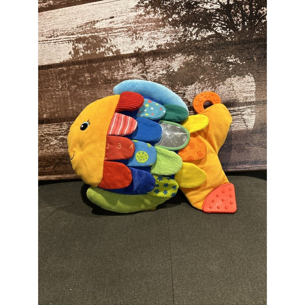 Melissa and Doug Flip Fish Plush K's Kids Baby Sensory Learning Crinkle 12" Toy